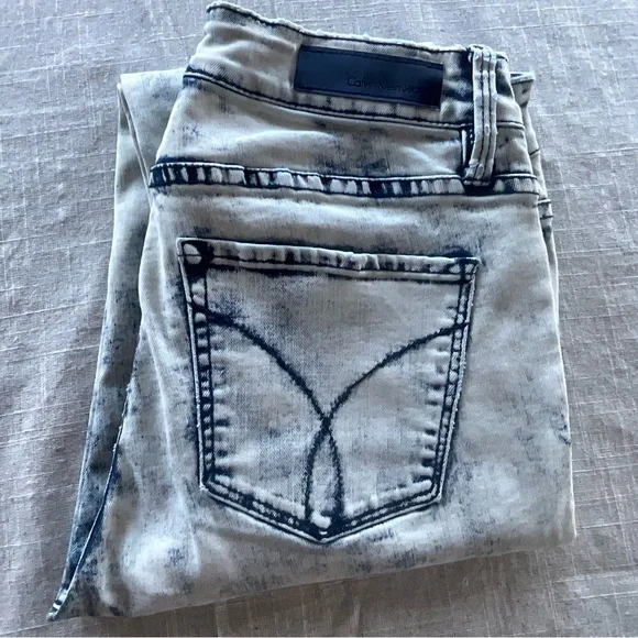 Vintage Calvin Klein Ultra Skinny Acid Wash Jeans - Picture 9 of 9